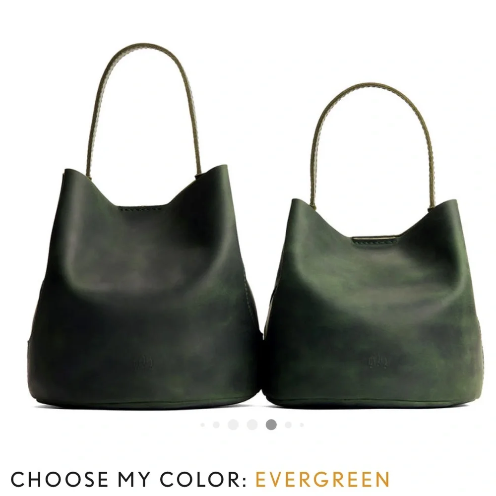 Sold out Portland Leather Goods Belle Bucket Bag Evergreen - Picture 6 of 16